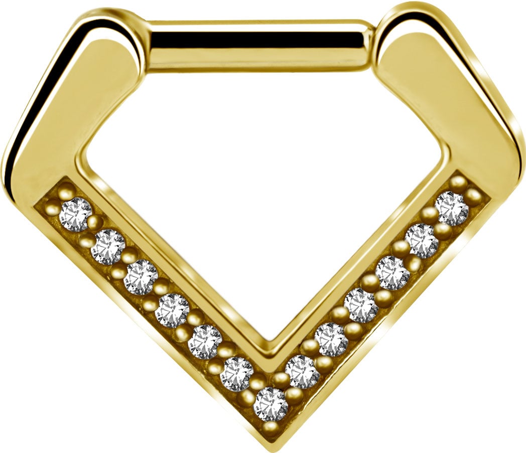 GD 316 V SHAPE SEPTUM CLICKER WITH ZIRCONIA 1,2x8mm WH