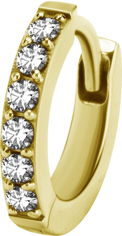 GD 316 HUGGIE HOOP EARRINGS PAVE SETTING (PAIR) 0,8x8mm WH