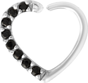 SS 316 ANNEALED HEART RING PAVE SET W. ZIRCONIA (RIGHT)