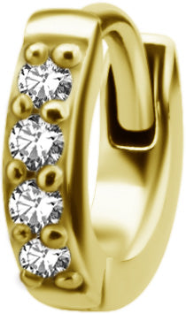 GD 316 HUGGIE HOOP FOR SECOND HOLE (PAIR) 0,8x8mm WH