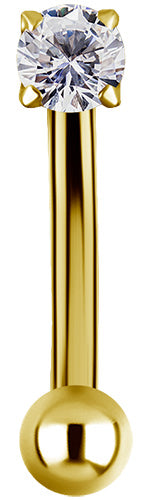 GD TT int EYEBROW BANANA 1,2x6mm stone 2,5mm WH