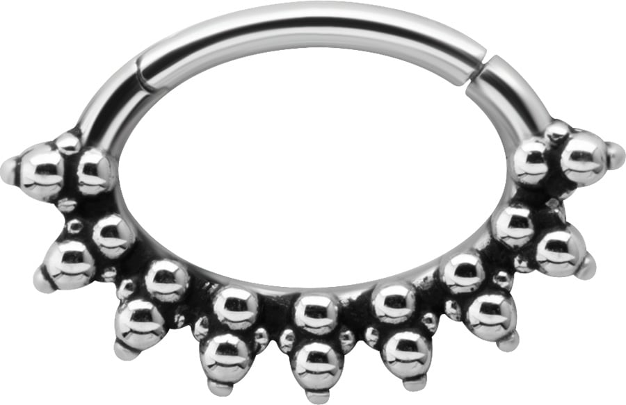 SS 316 HINGED SEPTUM &amp; DAITH CLICKERS 1,2x6mm mod.11