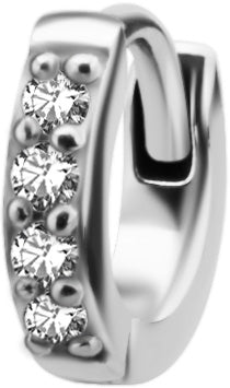 SS 316 HUGGIE HOOP FOR SECOND HOLE (PAIR) 0,8x8mm WH