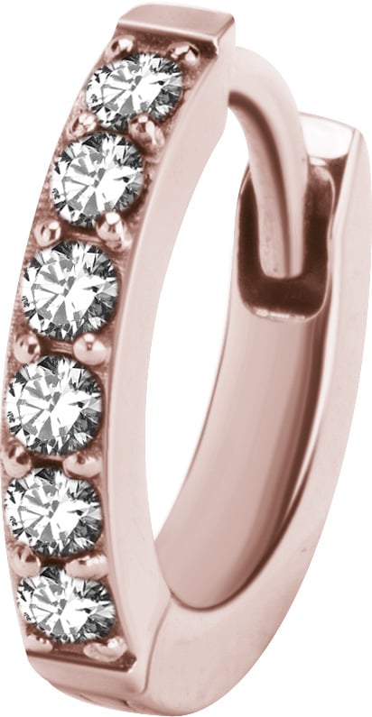 RG 316 HUGGIE HOOP EARRINGS PAVE SETTING (PAIR) 0,8x8mm WH