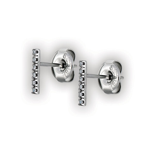 SS 316 LONG BAR STUDS W/ MICROPAVE SETTING (PAIR) 0,8mm - WH