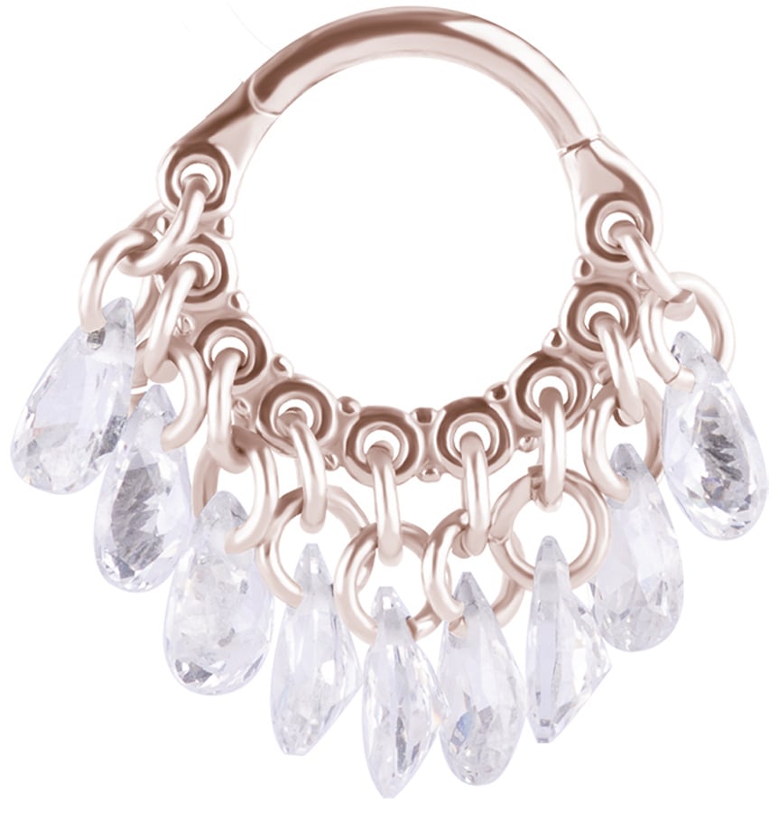RG 316 HINGED RING WITH PEAR SHAPE STONE DANGLES 1,2x8mm WH