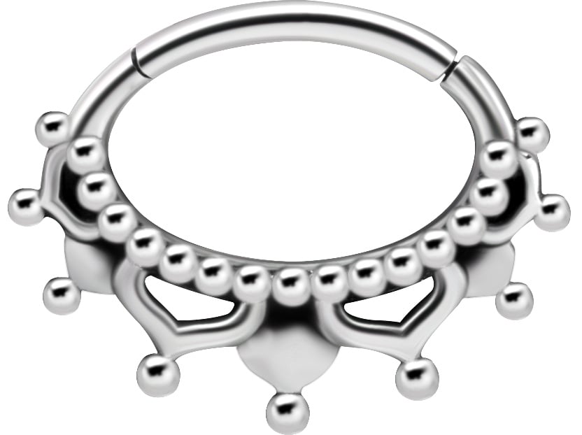 SS 316 HINGED SEPTUM &amp; DAITH CLICKERS 1,2x6mm mod.8