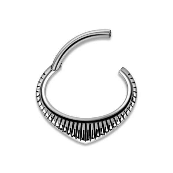 SS 316 HINGED SEPTUM &amp; DAITH CLICKERS 1,2x6mm mod.3