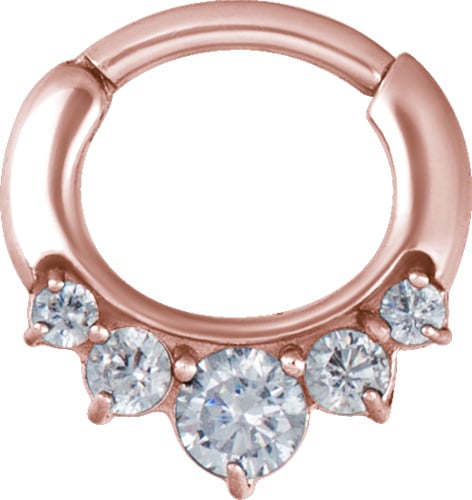 RG 316 JEWELLED CURVED BAR SEPTUM CLICKERS mod 12
