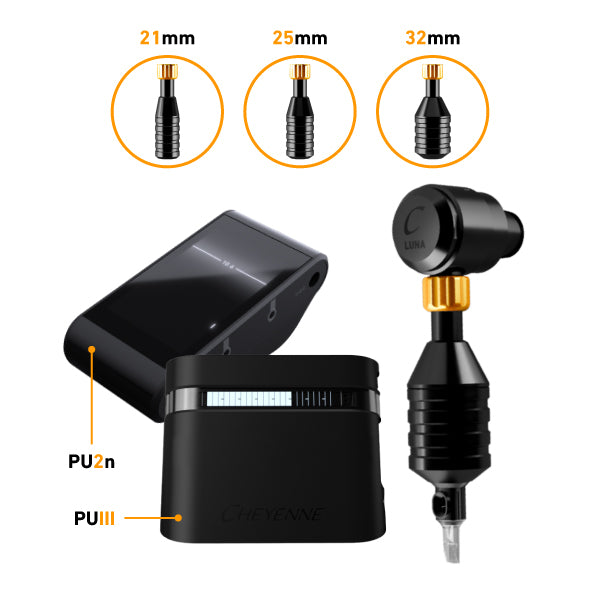 KIT CHEYENNE SOL LUNA ROTARY BLACK - MACHINE &amp; SOL GRIP &amp; POWER SUPPLY