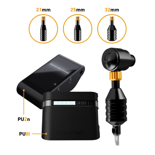 KIT CHEYENNE SOL TERRA ROTARY BLACK - MACHINE &amp; SOL GRIP &amp; POWER SUPPLY
