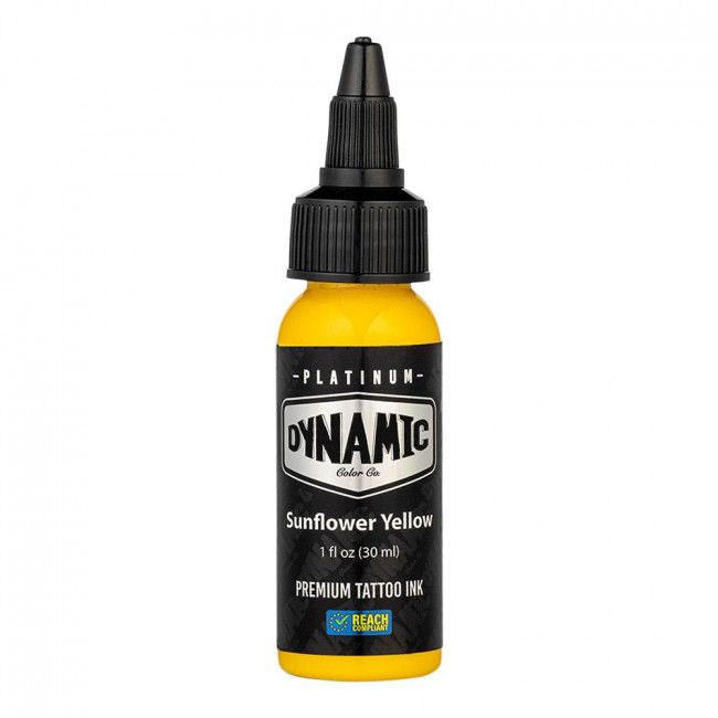SUNFLOWER YELLOW 30ml - DYNAMIC PLATINUM TATTOO INK REACH
