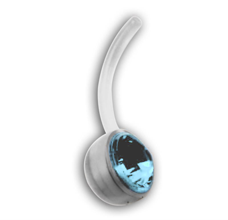 BIOFLEX CLEAR JEWELLED NAVEL BARBELLS