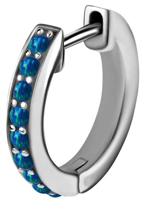 SS 316 OPAL EAR HOOPS SET 0,8x10mm (PAIR)