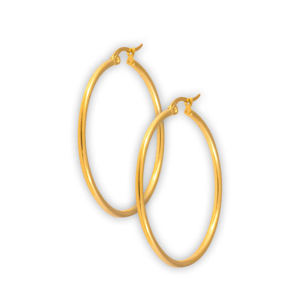 GD 316 ROUND HOOP EARRINGS (PAIR) 0,8mm