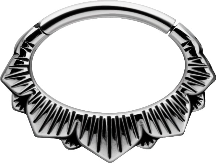 SS 316 HINGED SEPTUM &amp; DAITH CLICKERS 1,2x6mm mod.7
