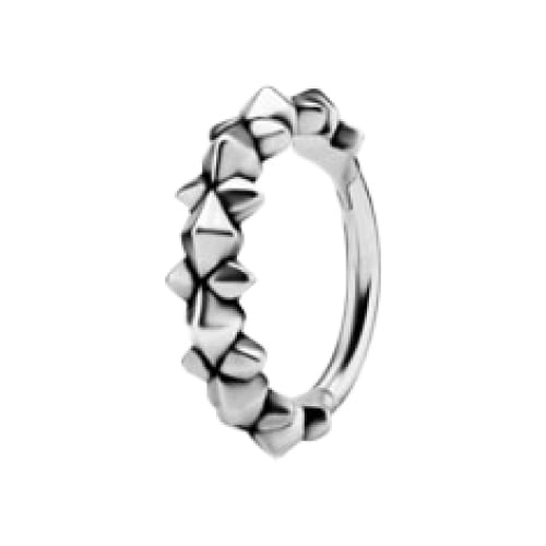 SS 316 HINGED RING (PYRAMIDS &amp; SPIKES) 1,2x12mm