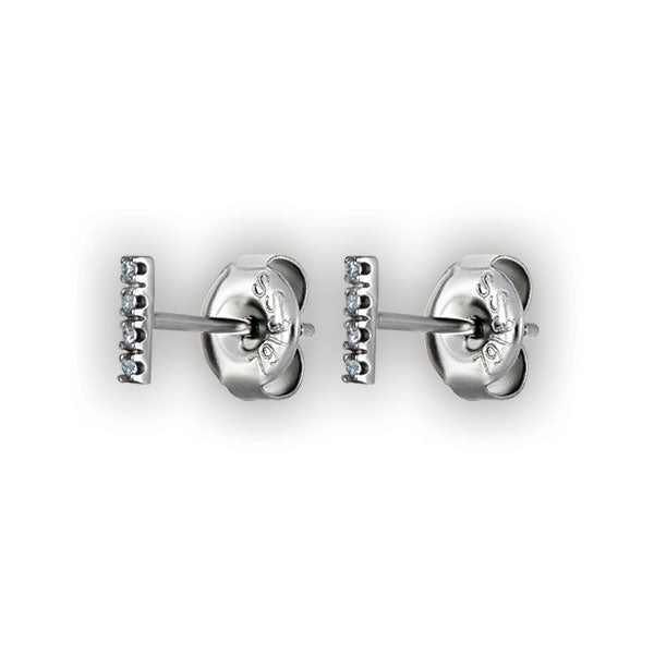 SS 316 SHORT BAR STUDS W/ MICROPAVE SETTING (PAIR) 0,8mm - WH